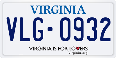 VA license plate VLG0932