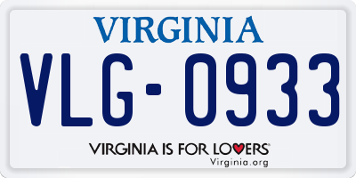 VA license plate VLG0933