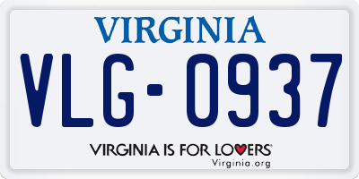 VA license plate VLG0937
