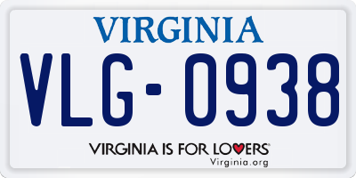 VA license plate VLG0938