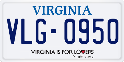 VA license plate VLG0950