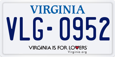 VA license plate VLG0952