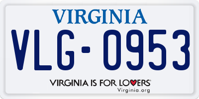 VA license plate VLG0953