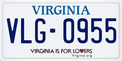 VA license plate VLG0955
