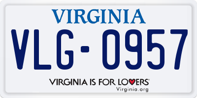 VA license plate VLG0957