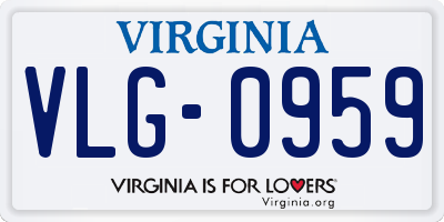 VA license plate VLG0959
