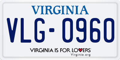VA license plate VLG0960