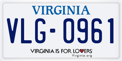 VA license plate VLG0961