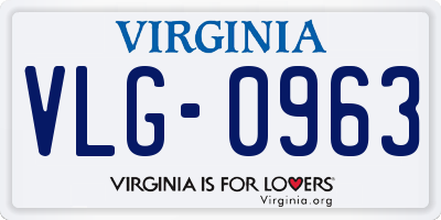 VA license plate VLG0963