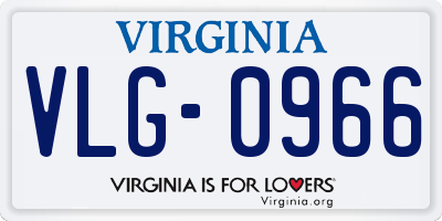 VA license plate VLG0966