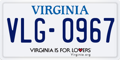 VA license plate VLG0967