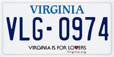 VA license plate VLG0974