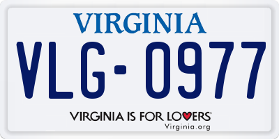 VA license plate VLG0977