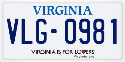 VA license plate VLG0981