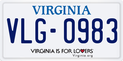 VA license plate VLG0983