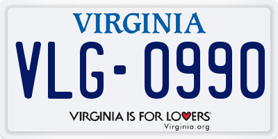 VA license plate VLG0990