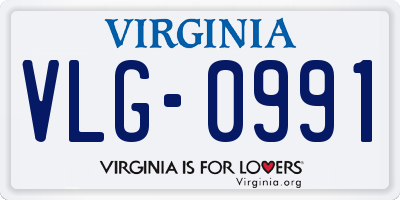 VA license plate VLG0991
