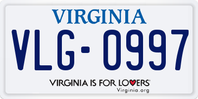 VA license plate VLG0997