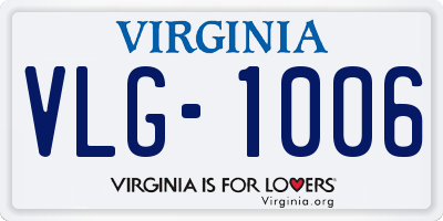 VA license plate VLG1006