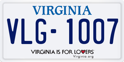 VA license plate VLG1007