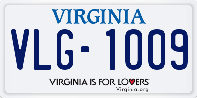 VA license plate VLG1009
