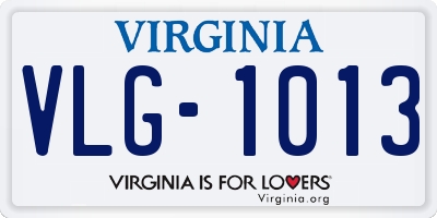 VA license plate VLG1013