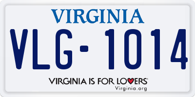 VA license plate VLG1014