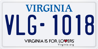VA license plate VLG1018