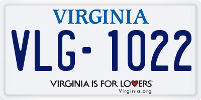 VA license plate VLG1022