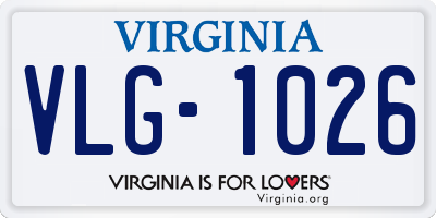 VA license plate VLG1026