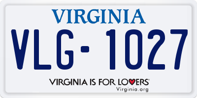 VA license plate VLG1027
