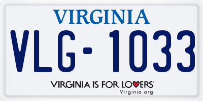 VA license plate VLG1033