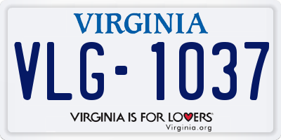 VA license plate VLG1037