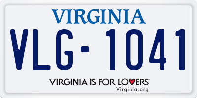 VA license plate VLG1041