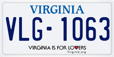 VA license plate VLG1063