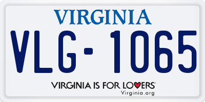 VA license plate VLG1065