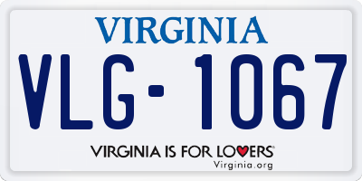 VA license plate VLG1067