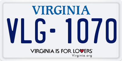 VA license plate VLG1070