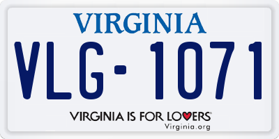 VA license plate VLG1071