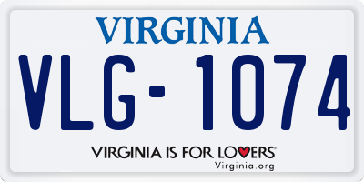 VA license plate VLG1074