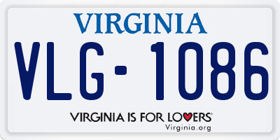 VA license plate VLG1086