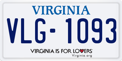 VA license plate VLG1093