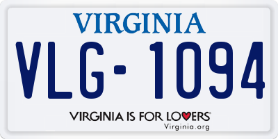 VA license plate VLG1094