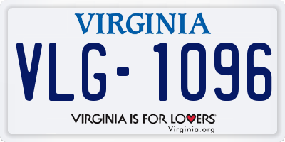 VA license plate VLG1096