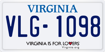 VA license plate VLG1098