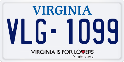 VA license plate VLG1099