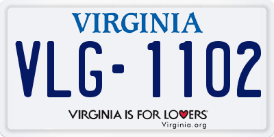 VA license plate VLG1102