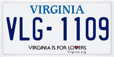 VA license plate VLG1109