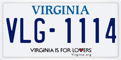 VA license plate VLG1114