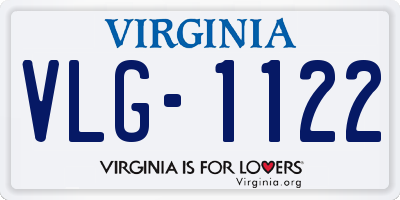 VA license plate VLG1122